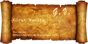 Girst Verita névjegykártya